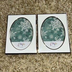 EttaVee Double Photo Frame Gold and White